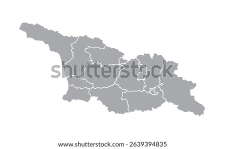 Grey Georgia administrative map isolated white background