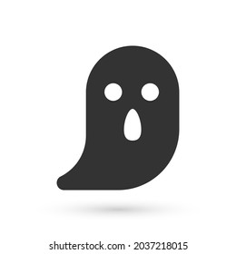 Grey Ghost icon isolated on white background. Happy Halloween party.  Vector