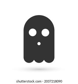 Grey Ghost icon isolated on white background. Happy Halloween party.  Vector