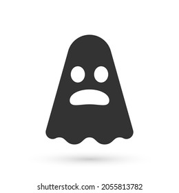 Icono de Ghost gris aislado en fondo blanco. Feliz fiesta de Halloween.  Vector