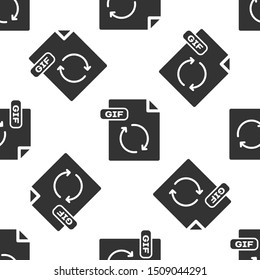 Grey GIF file document. Download gif button icon isolated seamless pattern on white background. GIF file symbol.  Vector Illustration