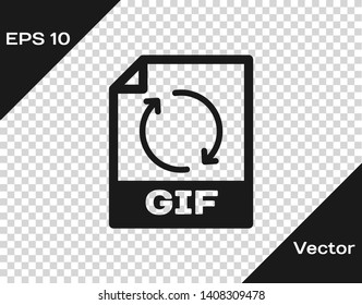 Grey GIF file document icon. Download gif button icon isolated on transparent background. GIF file symbol. Vector Illustration