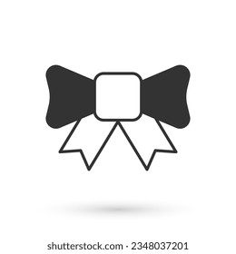 Grey Gift bow icon isolated on white background.  Vector