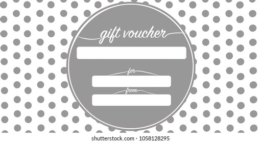 Grey gift voucher with dots