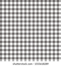 Grey  Gingham pattern. Texture from rhombus/squares for - plaid, tablecloths, clothes, shirts, dresses, paper, bedding, blankets, quilts and other textile products. Vector illustration.