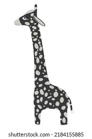 Grey giraffe character. vector illustration