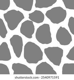 Patrón de jirafa gris. Patrón inconsútil de la piel animal para la impresión, materia textil, empaquetado. Ilustración vectorial gris monocromo. 