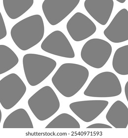 Grey Giraffe Pattern. Animal Skin Seamless Pattern For Print, Textile, Packaging. Monochrome Grey Vector Illustration. 