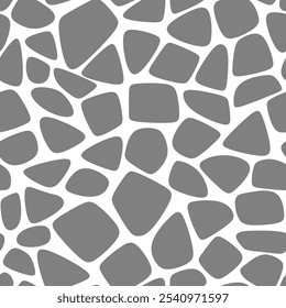 Grey Giraffe Pattern. Animal Skin Seamless Pattern For Print, Textile, Packaging. Monochrome Grey Vector Illustration. 