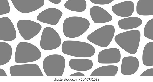 Grey Giraffe Pattern. Animal Skin Seamless Pattern For Print, Textile, Packaging. Monochrome Grey Vector Illustration. 