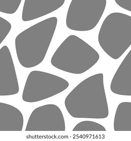 Grey Giraffe Pattern. Animal Skin Seamless Pattern For Print, Textile, Packaging. Monochrome Grey Vector Illustration. 