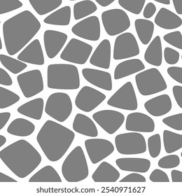 Grey Giraffe Pattern. Animal Skin Seamless Pattern For Print, Textile, Packaging. Monochrome Grey Vector Illustration. 