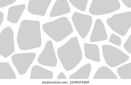 Grey Giraffe Pattern. Animal Skin Seamless Pattern For Print, Textile, Packaging. Monochrome Grey Vector Illustration. 