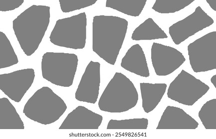 Patrón de jirafa gris. Patrón inconsútil de la piel animal para la impresión, materia textil, empaquetado. Ilustración vectorial gris monocromo. 