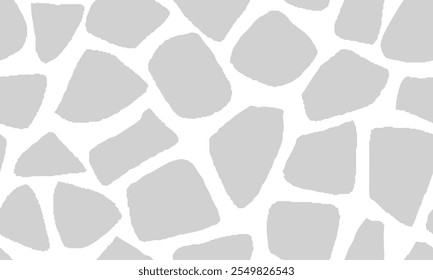 Grey Giraffe Pattern. Animal Skin Seamless Pattern For Print, Textile, Packaging. Monochrome Grey Vector Illustration. 