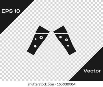 Grey Glass of beer icon isolated on transparent background.  Vector Illustration