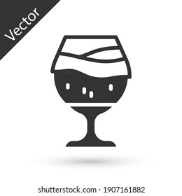 Grey Glass of beer icon isolated on white background. Vector.