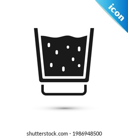 Grey Glass with water icon isolated on white background. Soda glass.  Vector