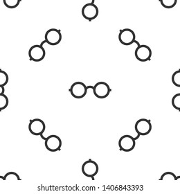 Grey Glasses icon isolated seamless pattern on white background. Eyeglass frame symbol. Vector Illustration