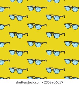 grey glasses pattern with yellow background