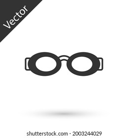 Grey Glasses for swimming icon isolated on white background. Swimming goggles. Diving underwater equipment.  Vector