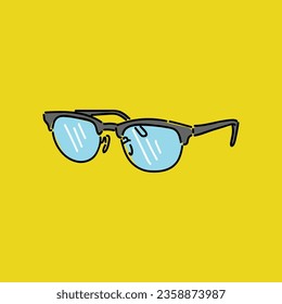 grey glasses with yellow background