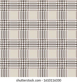 Grey glen check pattern. Stylish hounds tooth checkered design.