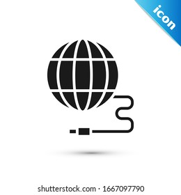 Icono de la tecnología Gray Global o red social aislado en fondo blanco. Ilustración vectorial