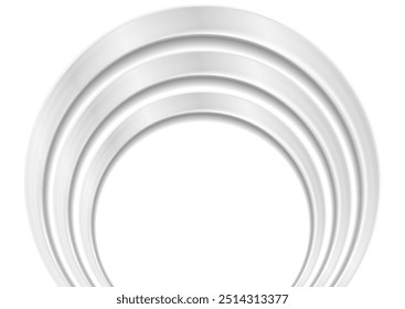 Grey glossy arches frame abstract concept geometric background. Vector design