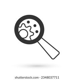 Grey GMO icon isolated on white background. Genetically modified organism acronym. Dna food modification.  Vector