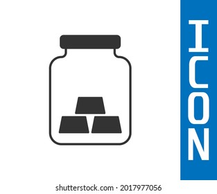 Grey Gold bars icon isolated on white background. Banking business concept.  Vector