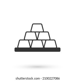 Grey Gold bars icon isolated on white background. Banking business concept.  Vector