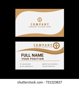 Grey and gold business card Vector