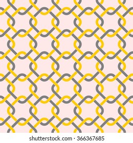 Grey and gold geometric pattern with interlocking rounded squares