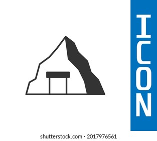 Grey Gold mine icon isolated on white background.  Vector