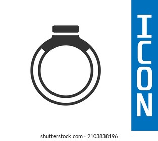 Gray-Gold-Ring-Symbol einzeln auf weißem Hintergrund.  Vektorgrafik