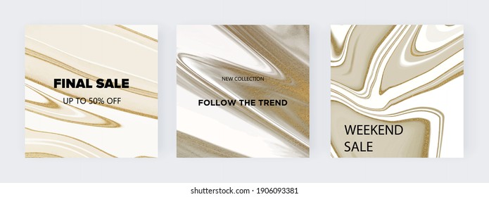 Grey with golden glitter texture for social media posts