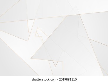 Grey and golden tech abstract low poly pattern vector background