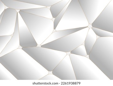 Grey and golden tech abstract low poly background. Geometric vector design