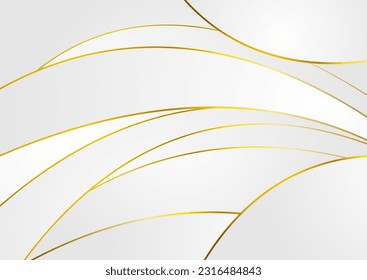 Grey and golden wavy pattern abstract elegant background. Vector design