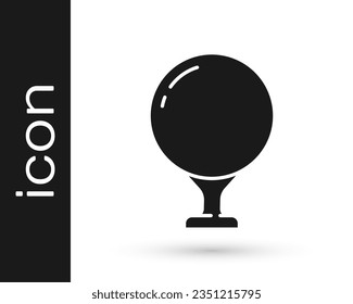 Grey Golf ball on tee icon isolated on white background.  Vector Illustration