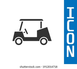 Grey Golf car icon isolated on white background. Golf cart.  Vector