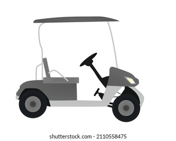 Grey golf car. vector illustration