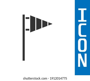 Grey Golf flag icon isolated on white background. Golf equipment or accessory.  Vector