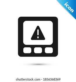 Grey Gps device error icon isolated on white background.  Vector