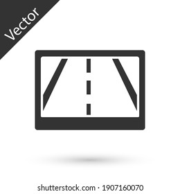 Graues GPS-Gerät mit Kartensymbol einzeln auf weißem Hintergrund. Vektorgrafik.