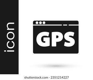 Grey Gps device with map icon isolated on white background.  Vector Illustration