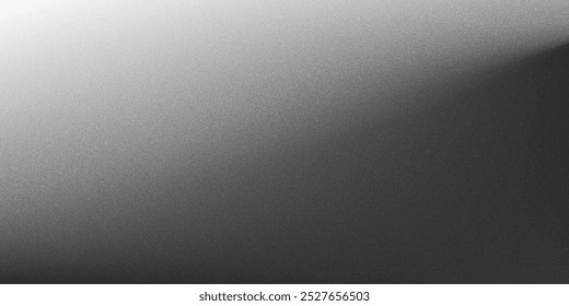 Grey gradient background, abstract black and white grain gradation texture, vector noise texture abstract background