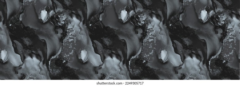 Fondo de gradiente gris. Piedra gris oscuro. Cerámica Vector Ligero. Acuarela de mármol negro. Pintura sucia de color de agua. Textura de flúor negro. Fondo De Tinta Alcohólica De Lujo. Plantilla sin soldadura líquida.