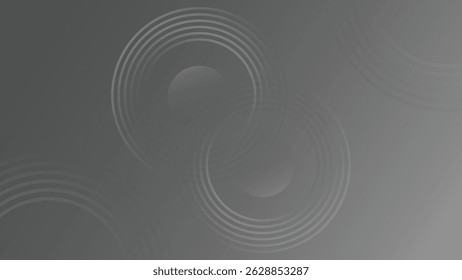 grey gradient background. with line and circular geometry